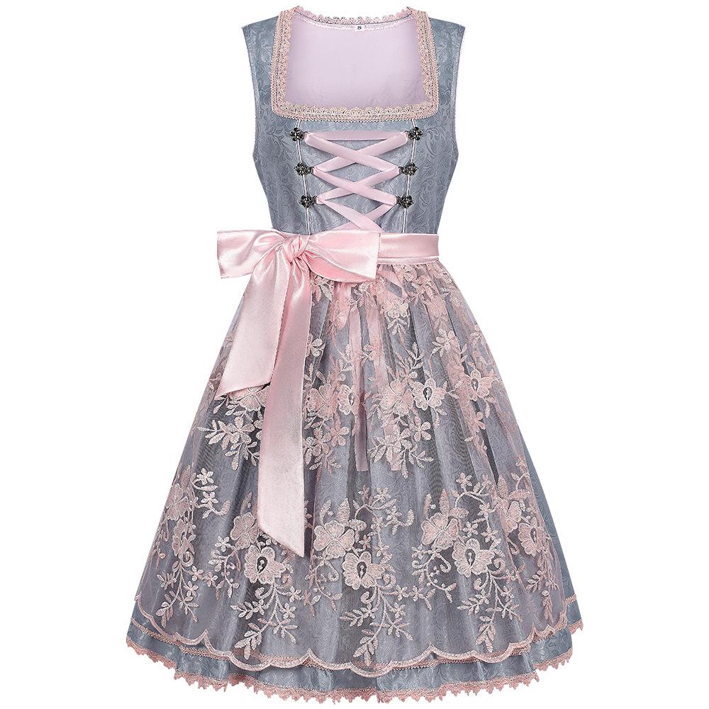 Man Tianyu Oktoberfest Bavarian Maid Suspender Dress Set with Lace