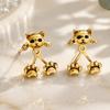 Dainty Animal Earrings for Women 1 Pair Cute Cat Paw Women, Vintage Front Back Stud Earrings, Small Kitten Jewelry Gift Lovers