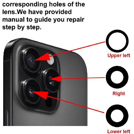 1 Set Glas für Rückkameraobjektiv für iPhone 16 16Plus 16Pro Max Reparaturteile für die Rückkamera mit 3M Klebeaufkleber & Werkzeugsets