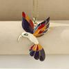 Enamel Bird Parrot Pendant Necklaces Vivid Color Design Sparkly Alloy Rhinestone Details Daily Wear Gifts For Women