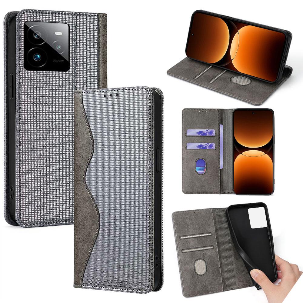 

Для Realme GT 7 Pro 5G Кожаный чехол-кошелек с подставкой Чехол для телефона с RFID-блокировкой Grey