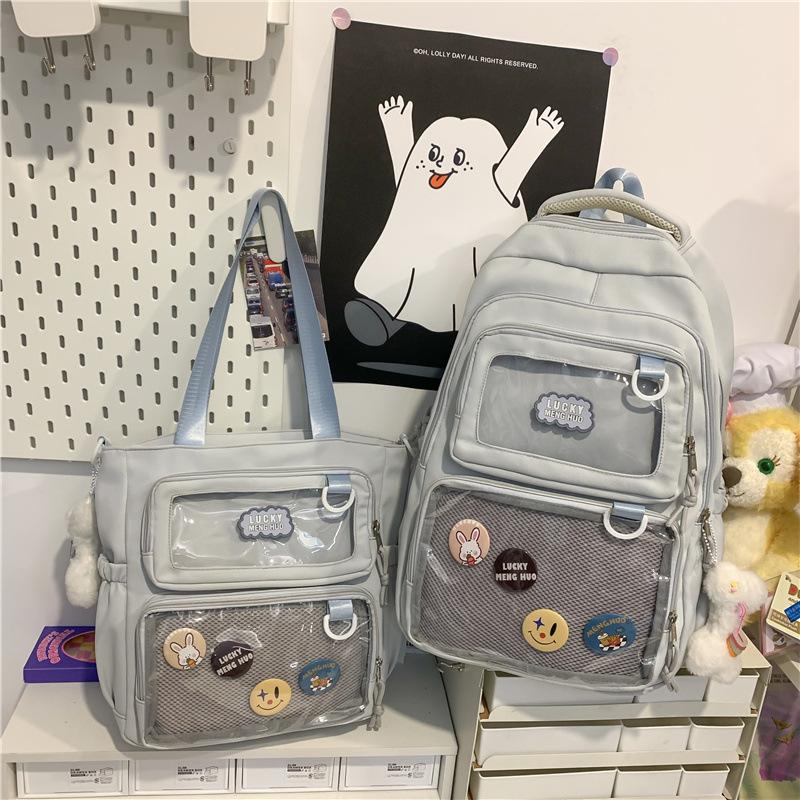 Schoolbag Junior high school college students High value backpack Tuition bag Shoulder bag Dopamine backpack Korean version of college style school