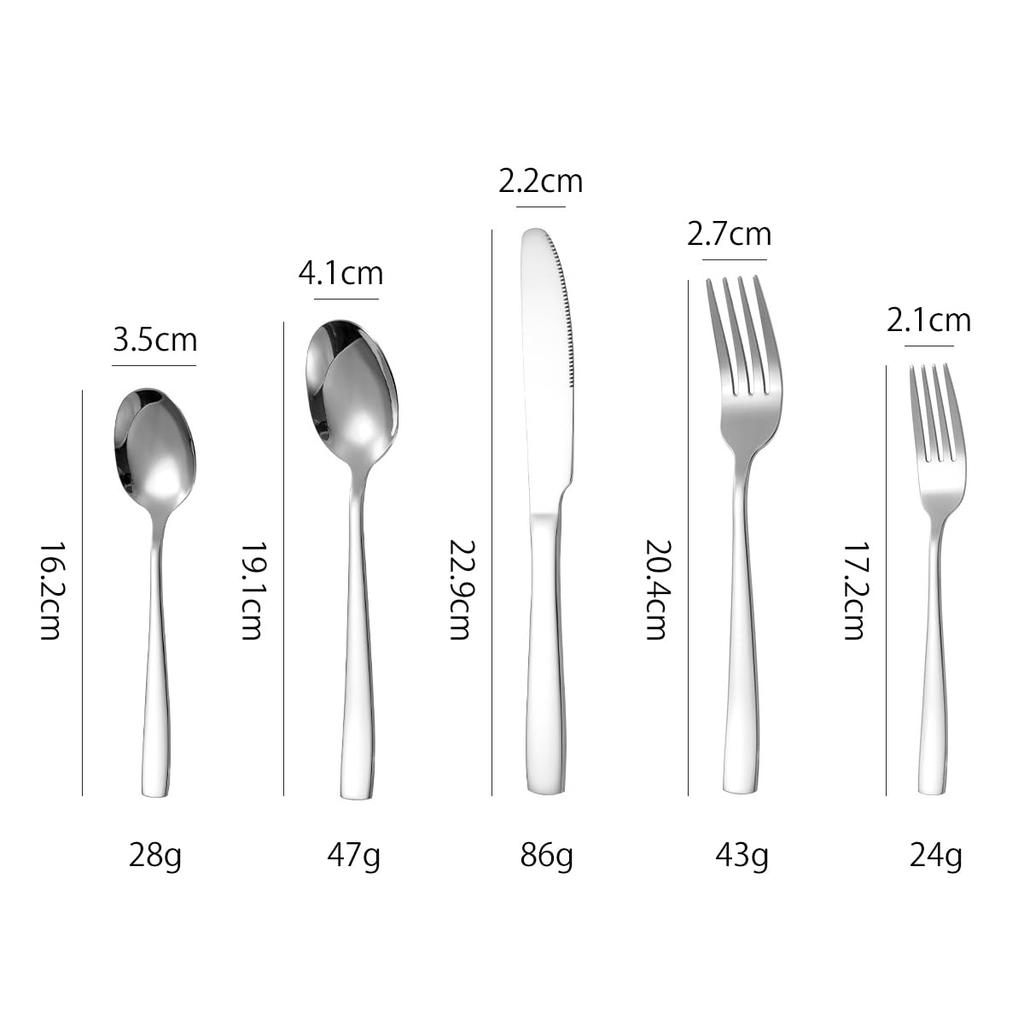 Hive Mind Bestecksortiment für 6 Personen Spülmaschine Hochzeitsgeschenk 30-teilig - Löffel, Gabeln, Messer, Restaurant, Zuhause, Sicher, (Silber)