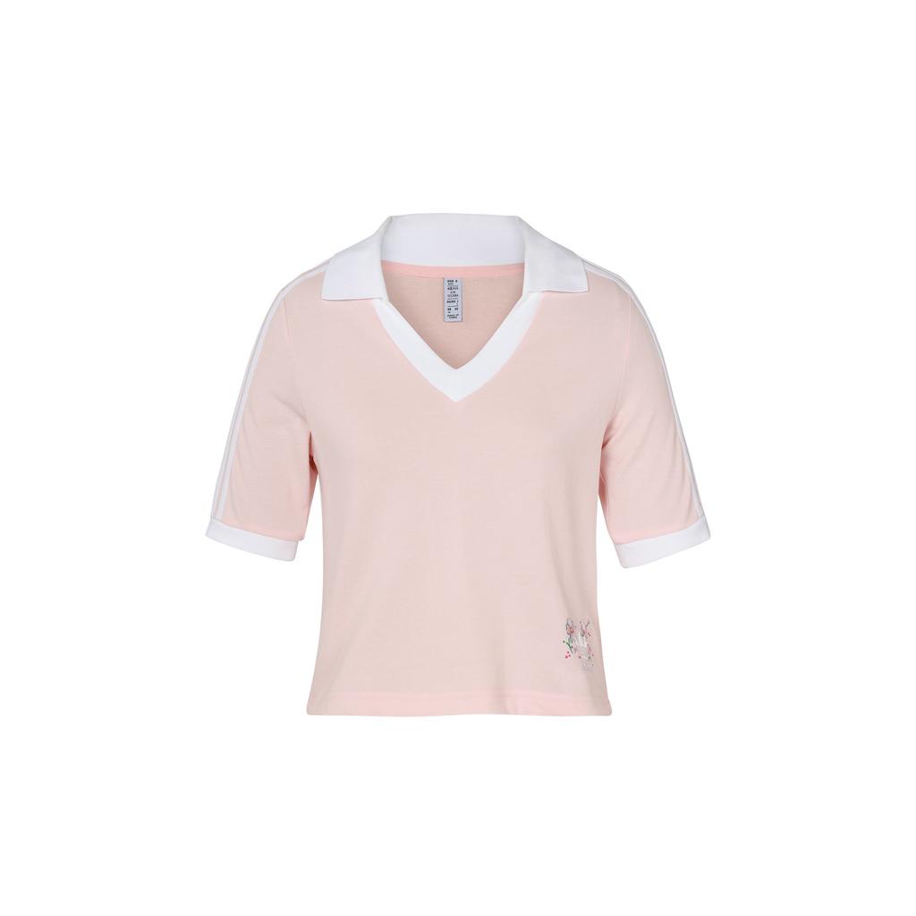 adidas Originals Women's Cropped Polo Shirt Pink IP3757