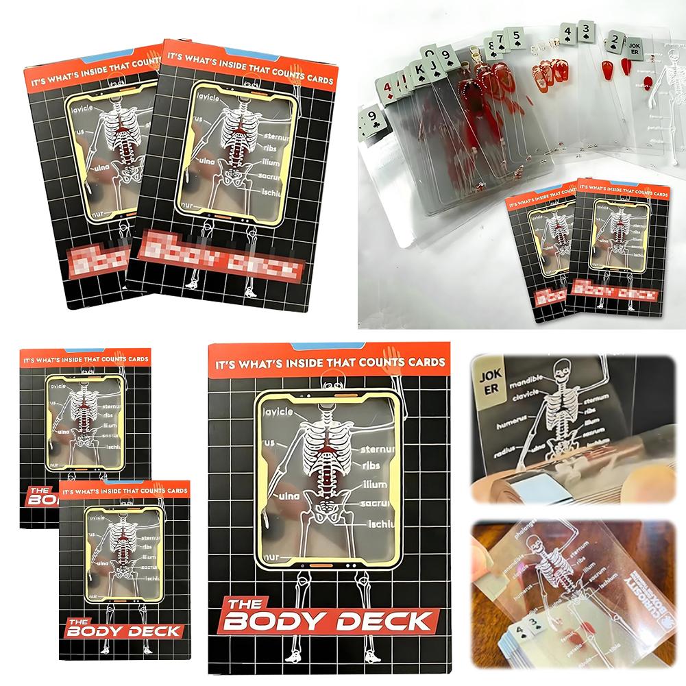 Manekin Body Deck Body Deck Szkielet Karty do gry Przezroczyste karty do pokera Anatomia Szkielety Wzory rentgenowskie Prezent edukacyjny