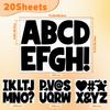 20 Sheets Bulletin Board Letters 4 Inch Letter Stickers 180 PCS Large Alphabet Stickers Vinyl Self Adhesive Stick on Letters for Poster Board