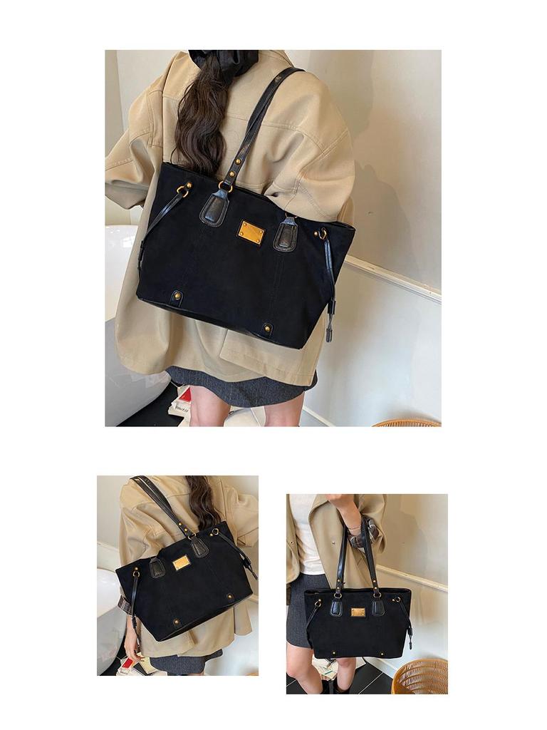 2025 Retro Matte Large-Capacity Women's Fashion Tote & Shoulder Bag