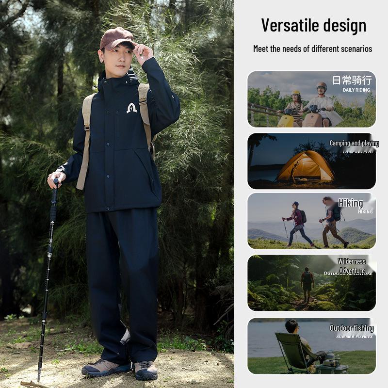 Unisex Full-Body Waterproof Raincoat Set for Cycling & Hiking