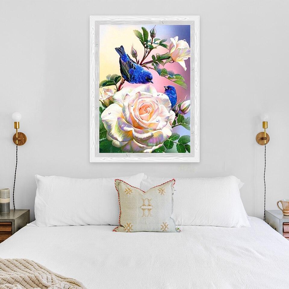 Painting New 5d Diy Diamond Flower Diamond Embroidery Scenery Cross Stitch Crafts Full Round Drill Home Decor Manual Gift