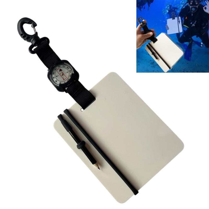 Durability Dives Board with Compasses and Rotating Clip for Effortlessly Underwater Communication and Safety