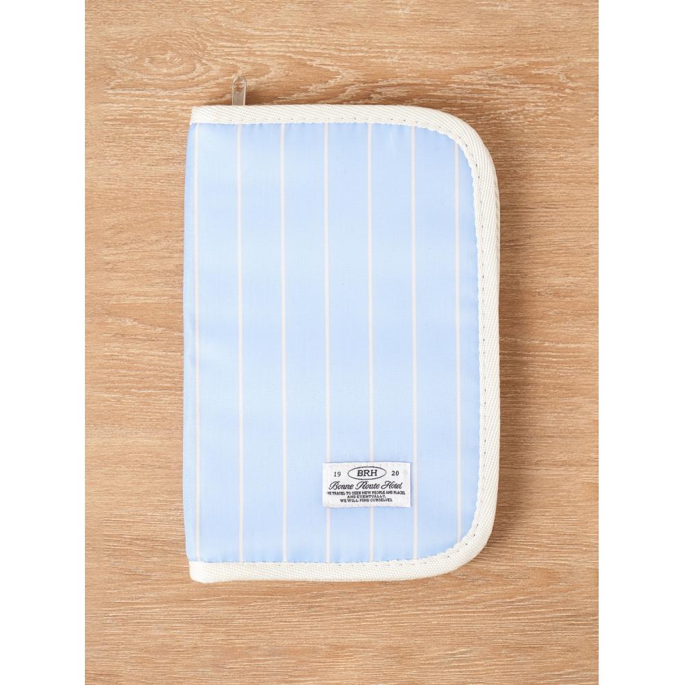 Daiso Stripe Travel Pouch With Wallet Blue