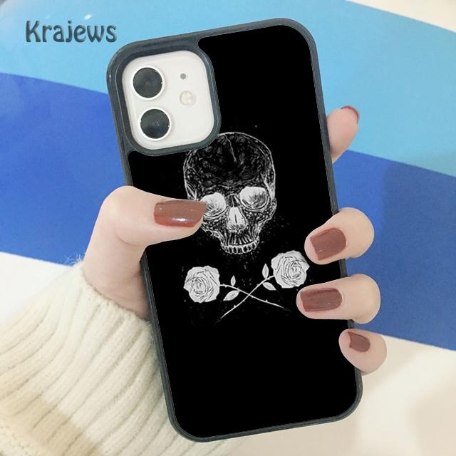 Krajews Skulls Bones Skeleton Soft Phone Case Cover For iPhone 17 Air 16 15 14 plus 11 12 13 pro max coque Shell Fundas