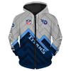 Europäischer und amerikanischer Herren- und Damen-Pullover mit Digitaldruck NFL-Fußball durchgehender Reißverschluss Kapuzenpullover, Strickjacke