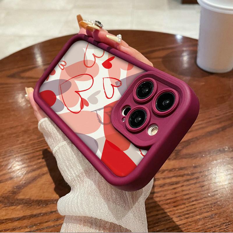 Heart Shape of Love Printed Fashion Case Flexible Soft Silicone TPU Shell Full Back Cover for iPhone Samsung