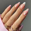 24Pcs Purple Floral Almond Ballerina Press On Nails Medium Detachable False Nail Tips With Fresh Flower Design For Manicure