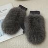 Women's Winter Warm Faux Fox Fur Gloves from Russia