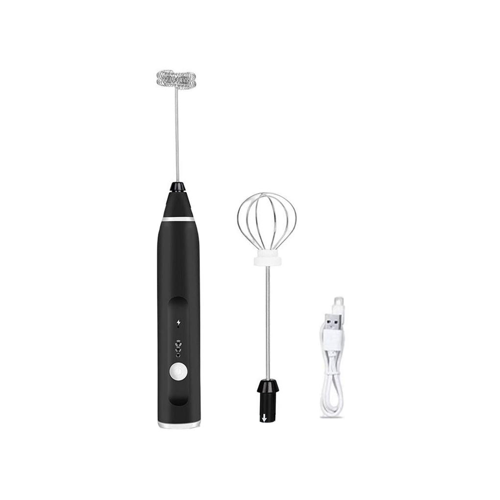 

Электрический вспениватель молока Миксер для взбивания яиц 3 скорости Венчик Мешалка Перезаряжаемый Нержавеющая сталь Домашние гаджеты Принадлежности чёрный