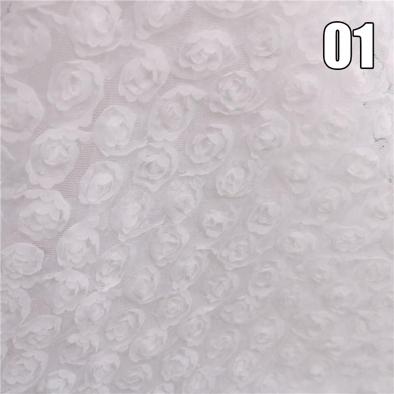 3D Rosen Blumen Tüll Mesh Stoff Exquisite Stretch Spitze Rosen Stickerei Stoff DIY Nähen Schleife Hochzeitsfeier Kleid Dekor Handwerk