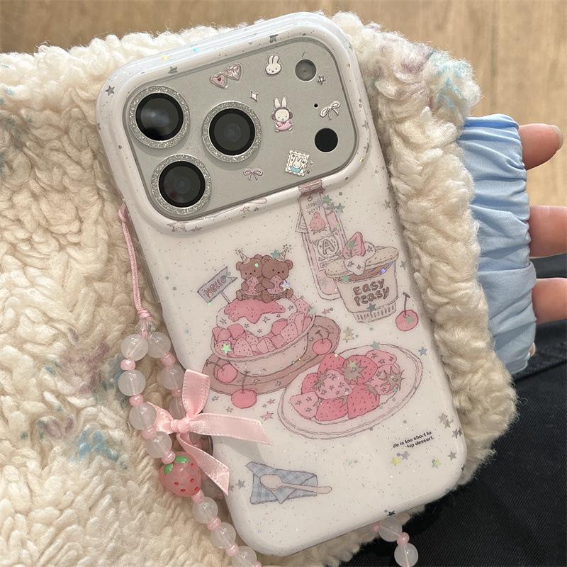 Strawberry Bear iPhone Case for 17 Pro Max / 16 / 15 / 14