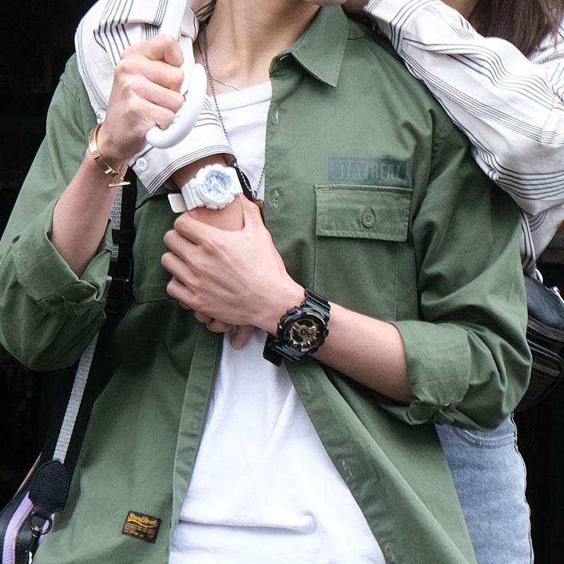 Casio watch series-GABA fashion trend sports waterproof and shockproof quartz movement resin strap Japanese and Korean BA-110BE-7APR+GA-110GB-1APR