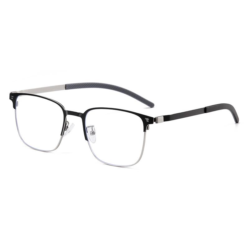 Anti Blue Rays Square Nearsighted Glasses Men Metal Computer Student Shortsighted Eyeglasses Prescription 0 -0.5 -0.75 To -6.0