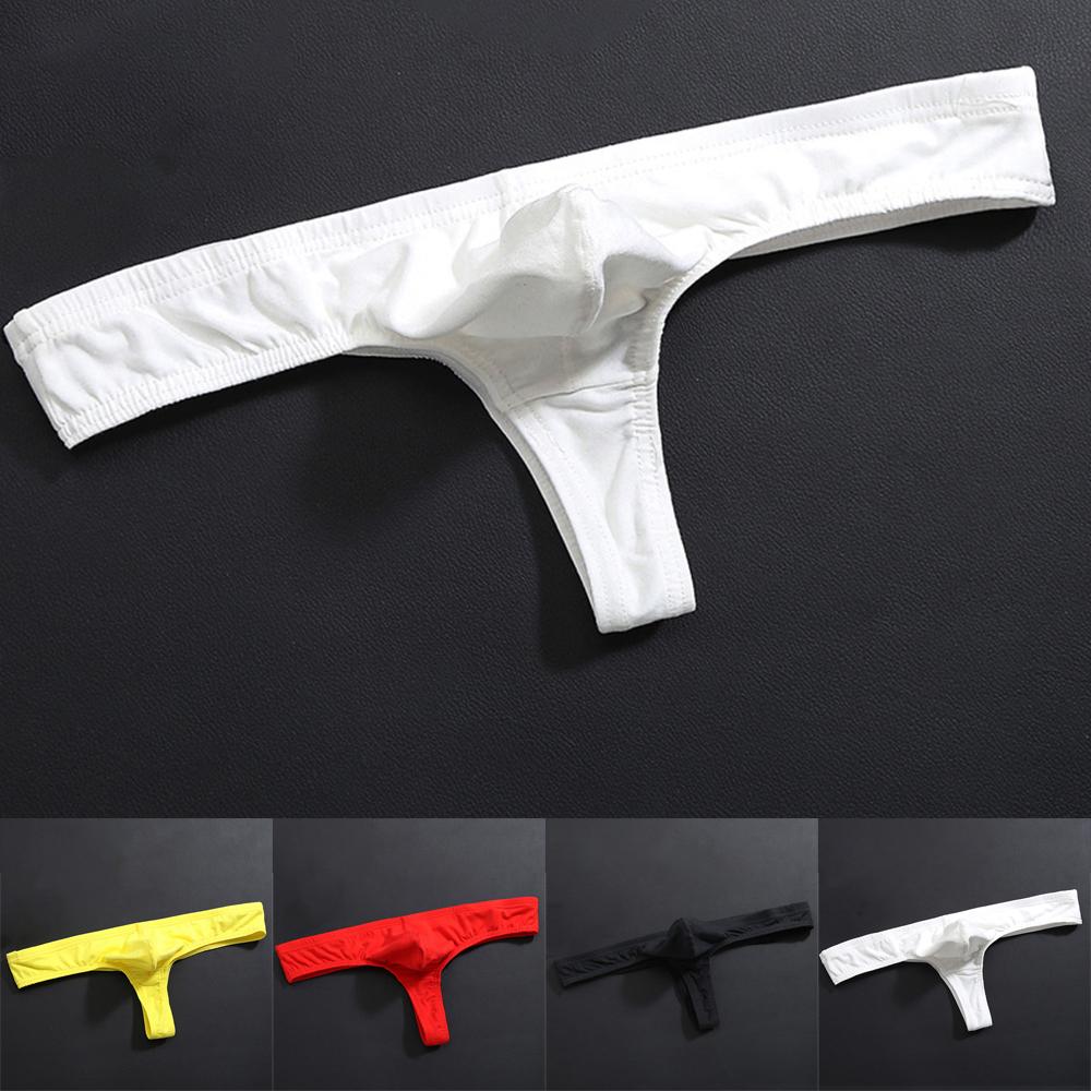 Mens Sexy Cotton Thong Underwear Low Rise Stretch  G-String T-Back Briefs