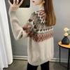 Dimanaf 2024 New Spring Sweaters Turtleneck Pullover.Women Sweaters Knitting Loose Sweater White