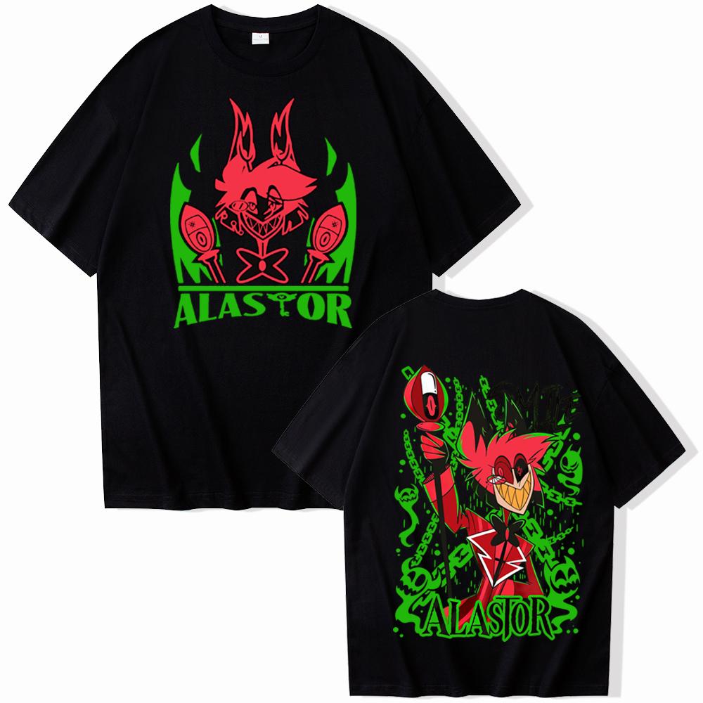 

2026 New Fashion Hazbin Hotel Alastor Graphic Design Oversized T-shirt Man Woman Harajuku Short Sleeve O-neck Casual Shirt Gi... S разноцветный