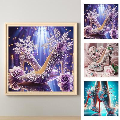 Wysokie Obcasy Marzeń DIY Sztuka Klejnotów Zestawy do Malowania Diamentami na Prezent Dekoracja Ściany Domu Kryształowe Cyrkonie Malowanie Diamentami 11,81x11,81 cala