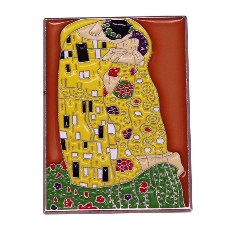 

Эмалевые значки «Поцелуй» (картина маслом), на заказ, «Der Kuss», броши, значки на лацкан, рисунок, искусство, ювелирные изделия, подарок для детей, друзей