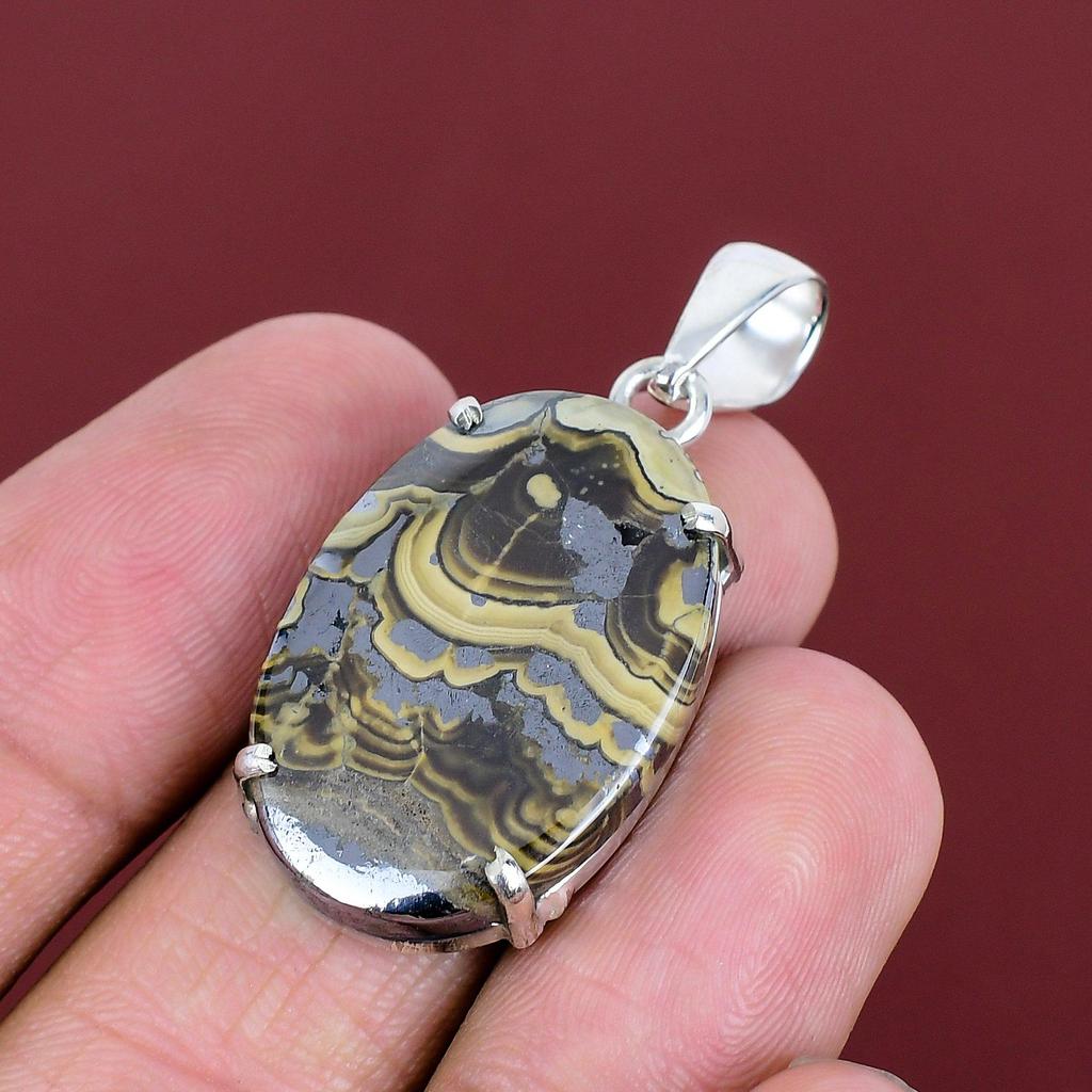 Schalenblende Pendant Handmade Gemstone Pendant 925 Sterling Silver Pendant Schalenblende Dainty Jewelry Brand New Pendant Anniversary Gifts