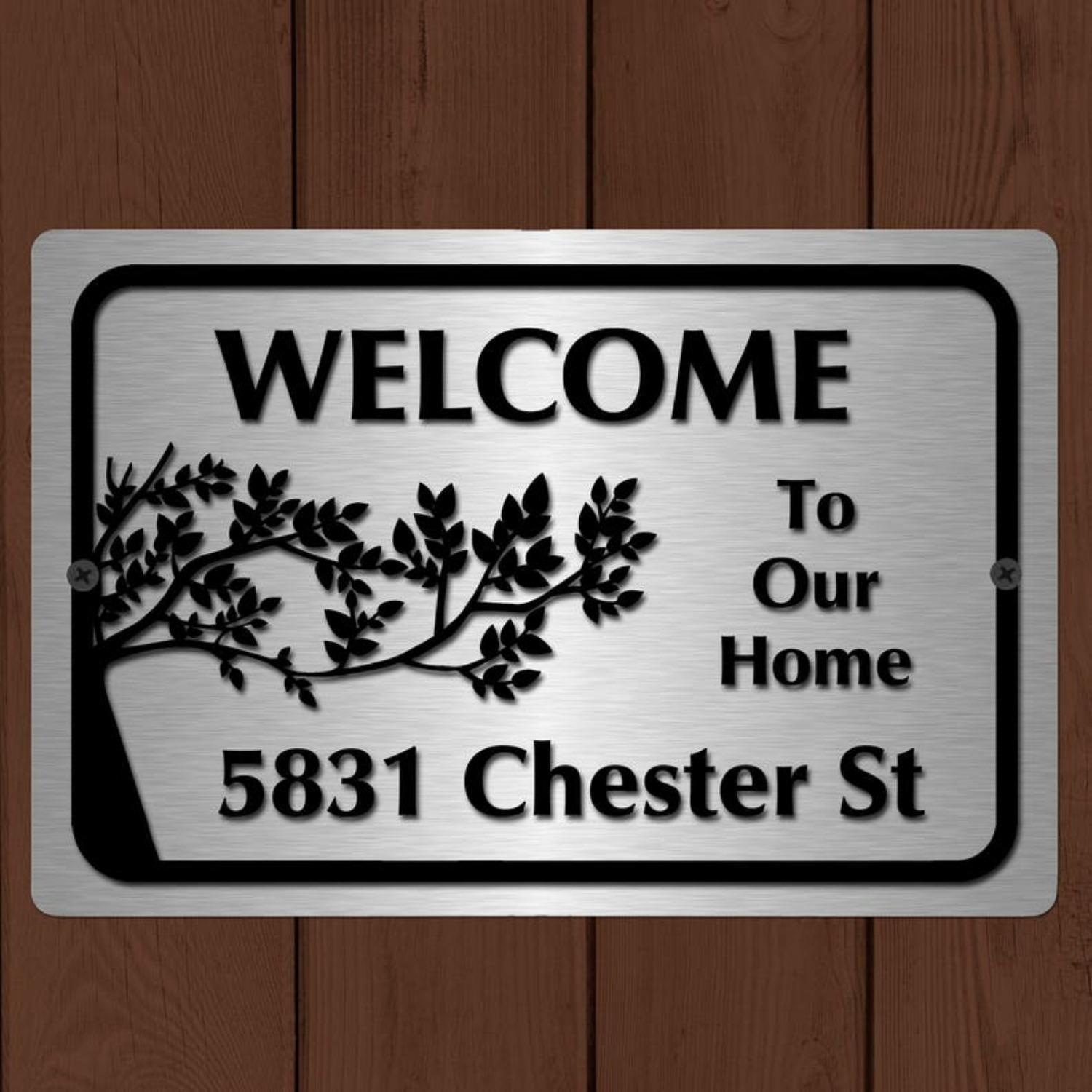 Personalized Aluminum Metal Sign 12x8 inch Custom House Number Plaque for Outdoor Garden Wall Decor Housewarming Gift чёрный