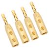 4PCS Gold Plated BFA Banana Plug Double Screw Open Screw Banana Plugs  For Sound Systems
