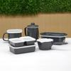 [Amazon.co.jp Exclusive] Fuji Enamel Square Miso Pot, Cool Gray AMZ-KP.CG