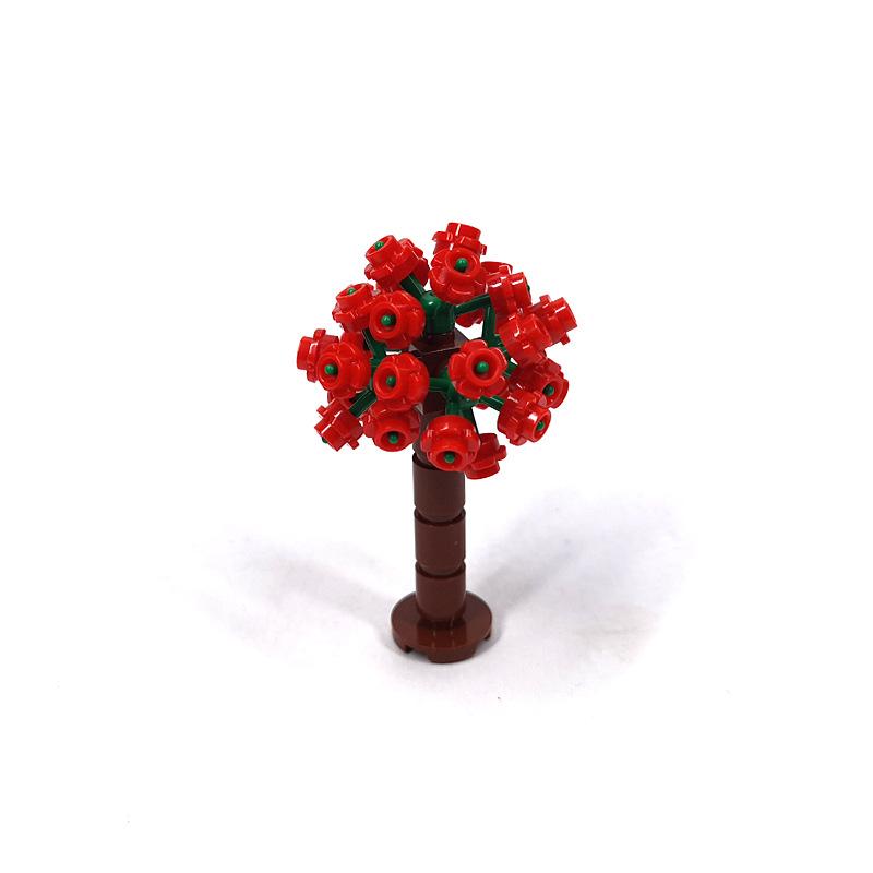 Assemble small pellet flower ball tree house wedding city street scene hydrangea building block toy
