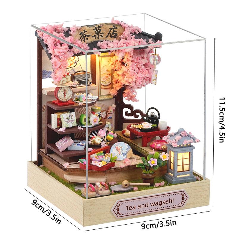 Casa Diy Casa de Muñecas Miniatura de Madera Casa Pequeña Kit Rompecabezas 3D Ensamblaje Juguetes de Construcción Con Muebles Luces LED Regalos para Casa de Muñecas