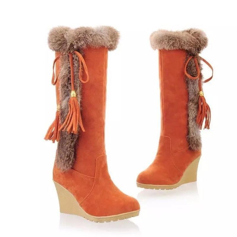 35-43 Talla Nuevas Botas peludas de flecos de alta gama Pendiente cálida  para mujer con botas de nieve comprar a buen precio — entrega gratuita,  reseñas reales con fotos — Joom