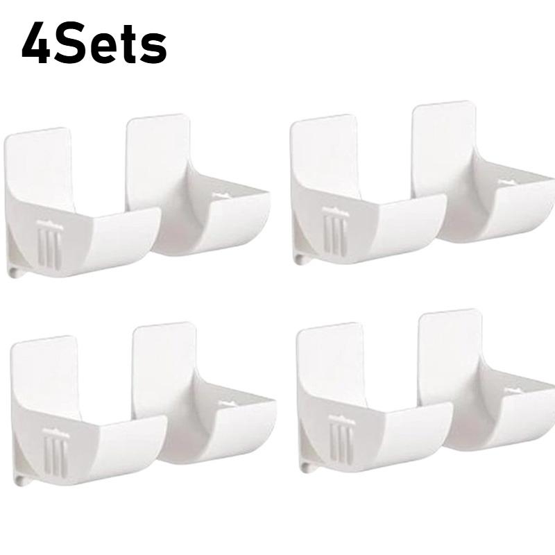 1/4 Ensemble Étagère de Rangement de Cuisine sans Perçage Porte Rouleau Film Alimentaire Essuie-Tout Sac Poubelle pour Organisateur d'Étagère Latérale d'Armoire Réfrigérateur