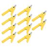 10Pcs Crocodile Clip Testing Clamp 10mm Opening 10A with 4mm Socket Accessory Set KitYellow