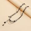 Fashion Y2K Black Crystal Beaded Choker Necklace for Women Punk Gothic Unique Collar Necklace Female Party Daily Jewery
