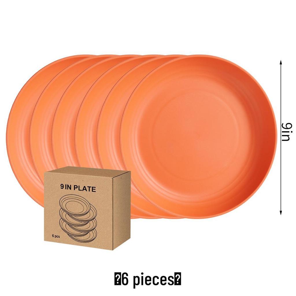 Eco-Friendly Wheat Straw 24-Piece Dinnerware Set: Plates, Bowls, Cups & Cutlery