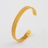 Stainless Steel Wheat Shaped Bracelet Geometric Hollow Open Bangle for Women Anniversary Gift Couples Adjustable Jewelry