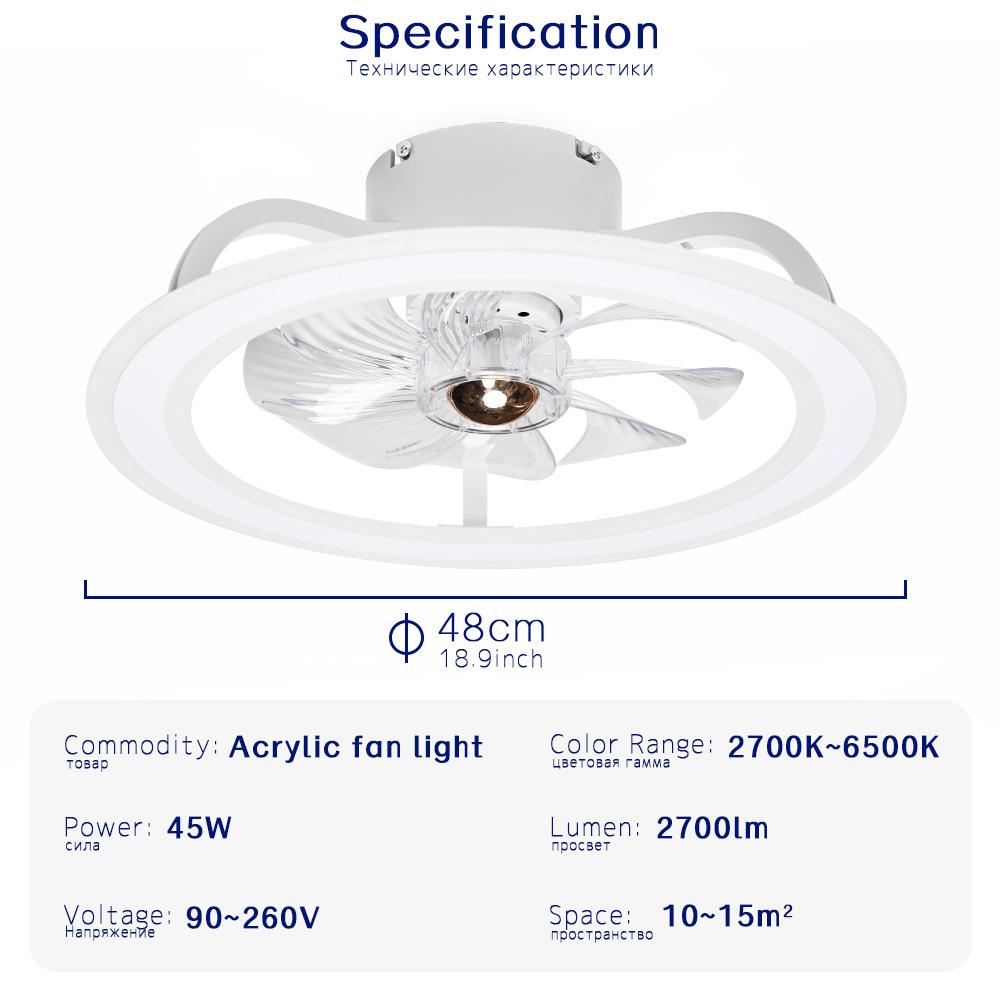 Modern LED Ceiling Fan Light with High Power and Wide Voltage (85-265V) for Restaurants