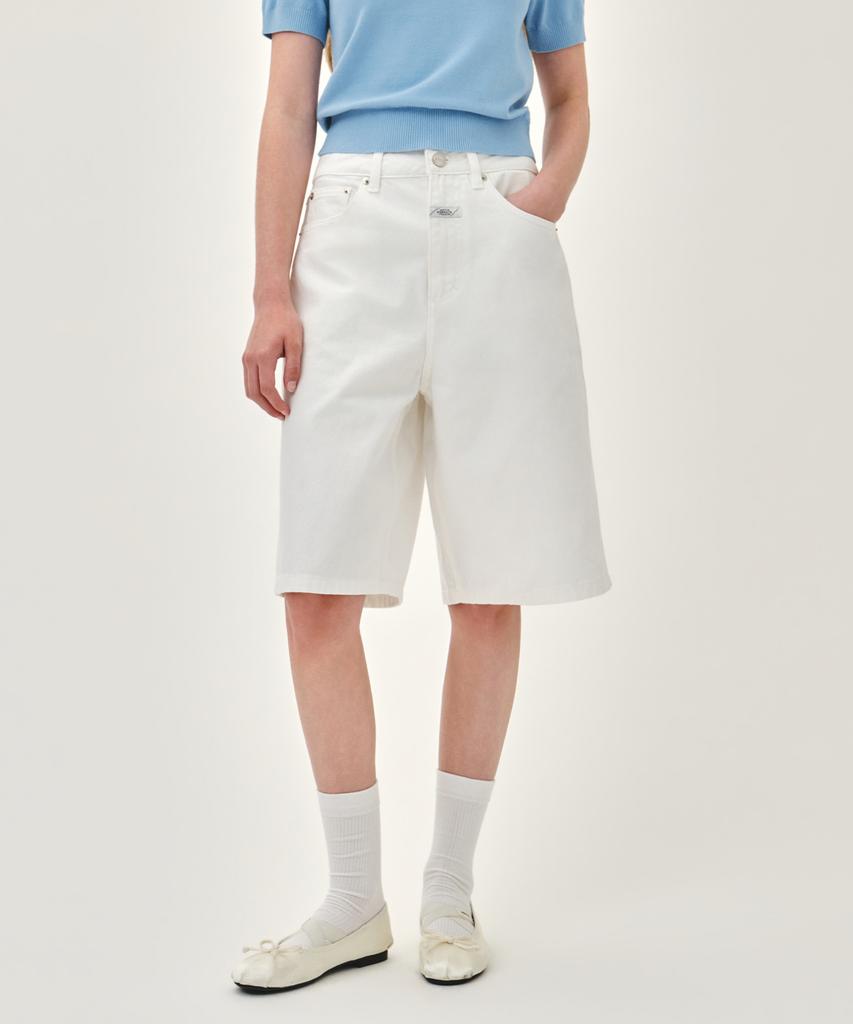 Malittepeulangsowajeobeo W Long Bermuda Denim Pants White