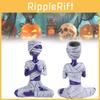 Exquisite Halloween Purple Mummy Decoration With Beautifully Crafted Resin Skeleton For Unique Decor