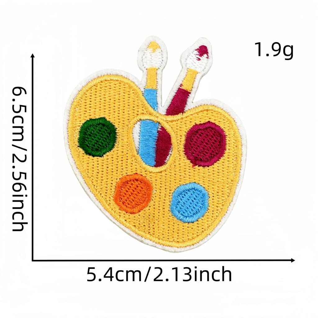 Kids' Cartoon Embroidery Patches – Kindergarten School Bus Design with Hot Melt Adhesive