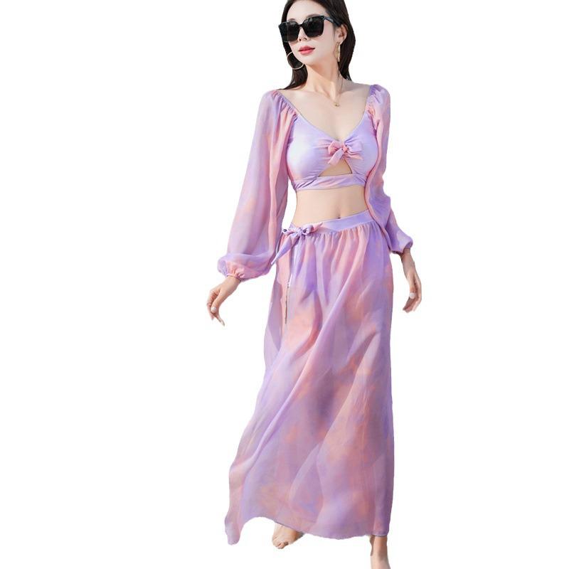 2025 Women's Sexy Vacation Bikini: Split Long-Sleeved Three-Piece Swimsuit