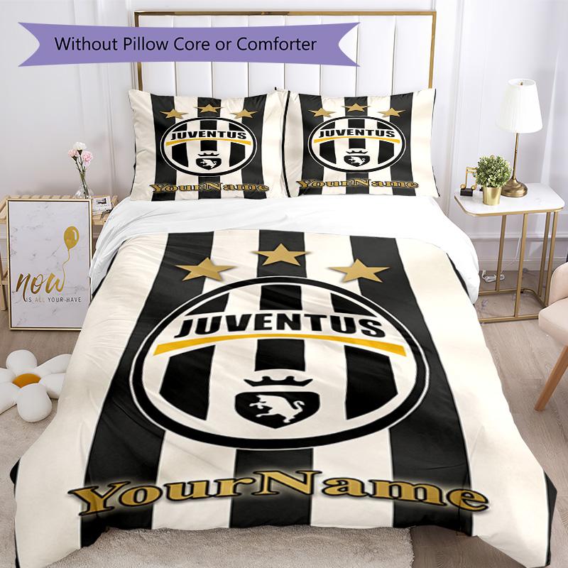 Juventus Customize Your Name Bedding Set Breathable Duvet Cover with Pillowcases Home Decoration Birthday Gift
