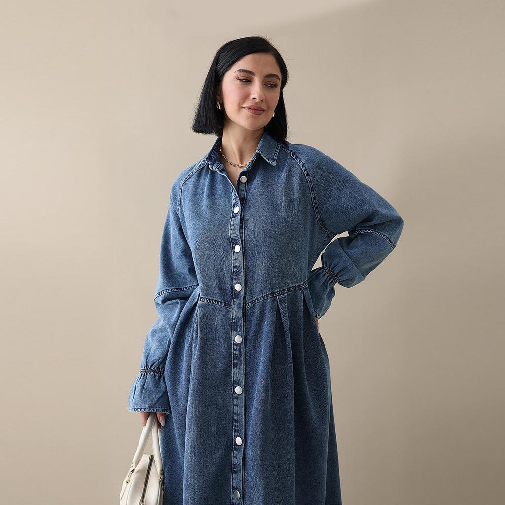 Aiyirui Commuter Denim Dress 1164