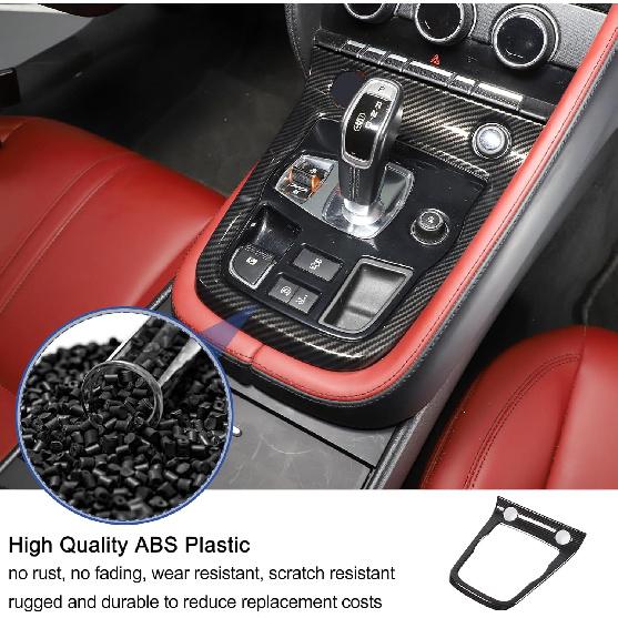 Daeiclru Schaltwählhebel-Panel-Zierleiste Passend für Jaguar F-Type 2013-2024, ABS Schaltwählhebel Mittelkonsole Kratzfestes Panel Schutzrahmen Abdeckung,